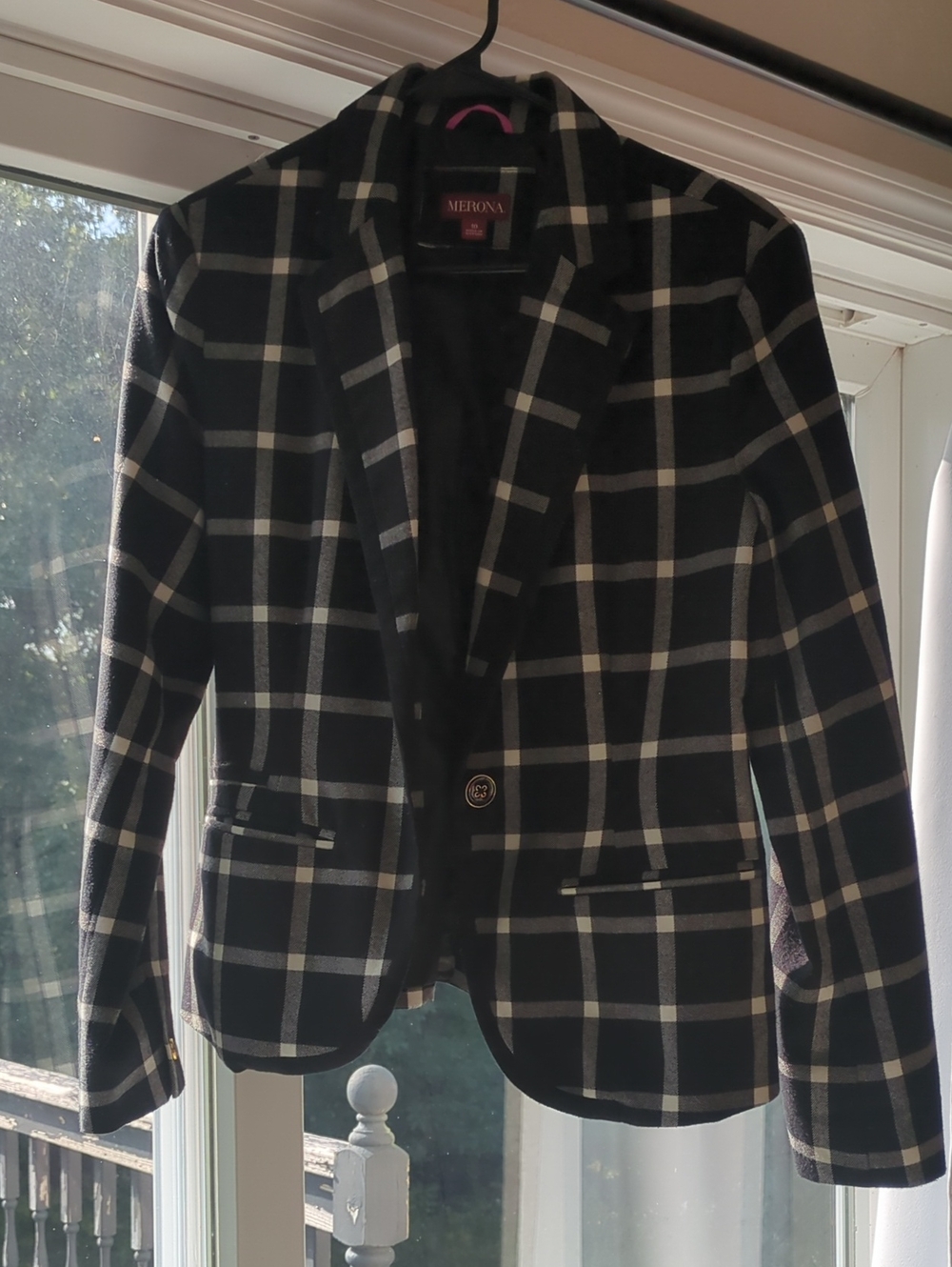 Merona Black & White Windowpane Sport Coat
